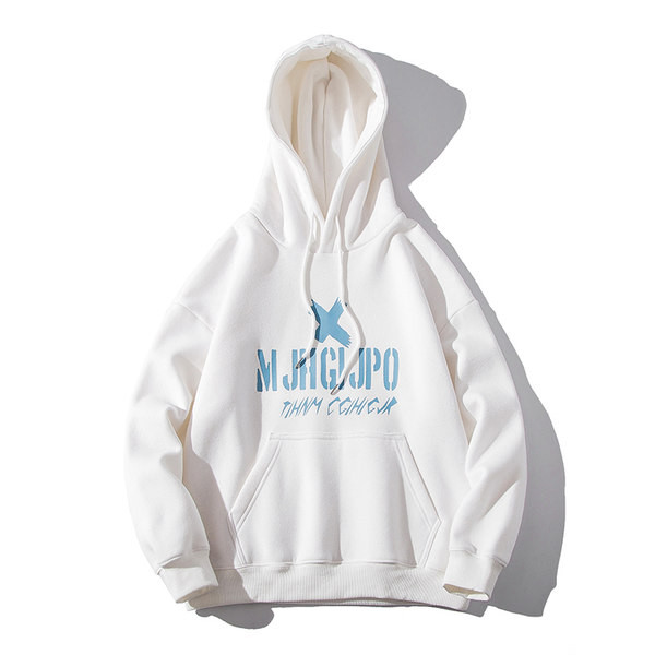 Hanorac larg pentru bărbați cu imprimeu și buzunare