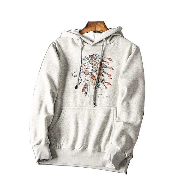 Hanorac zilnic pentru bărbați cu glugă și aplicație