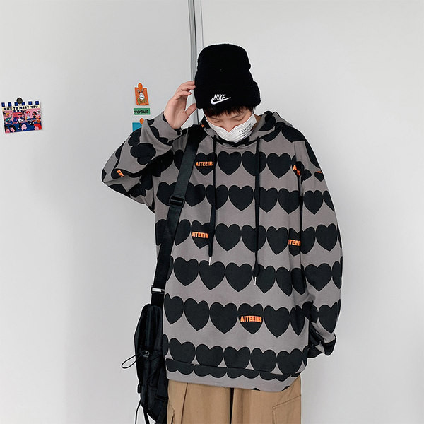 Hanorac color barbatesc cu gluga si cravate