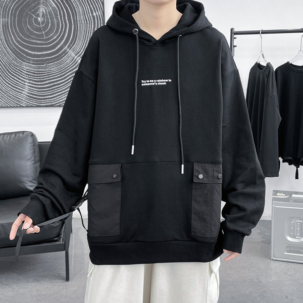 Hanorac pentru bărbați cu buzunare și glugă