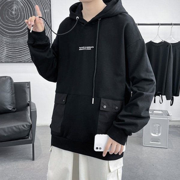 Hanorac pentru bărbați cu buzunare și glugă