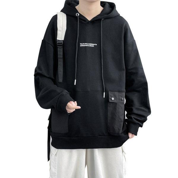 Hanorac pentru bărbați cu buzunare și glugă