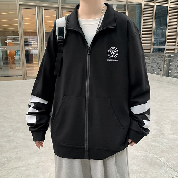 Hanorac zilnic cu fermoar și broderie