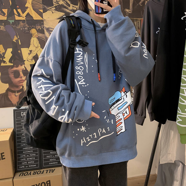 Hanorac barbatesc model larg cu imprimeu color