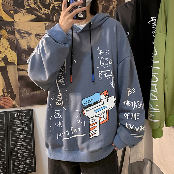 Hanorac barbatesc model larg cu imprimeu color