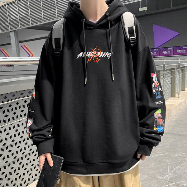 Hanorac pentru bărbați cu broderie și mâneci lungi