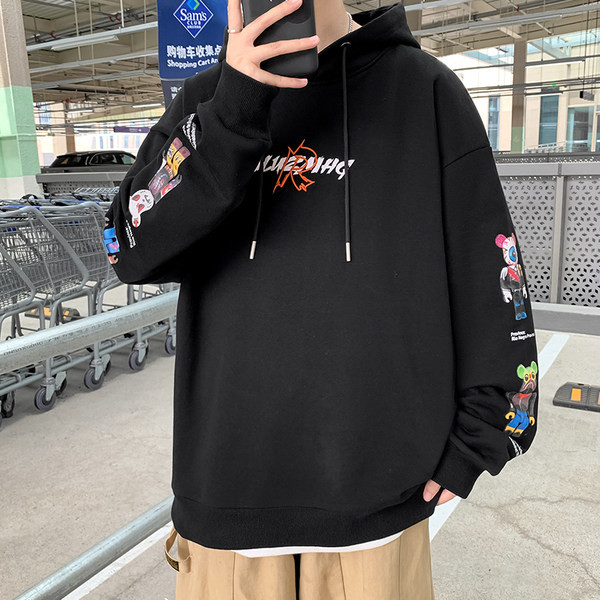 Hanorac pentru bărbați cu broderie și mâneci lungi