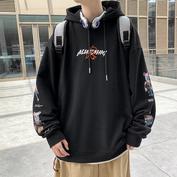 Hanorac pentru bărbați cu broderie și mâneci lungi