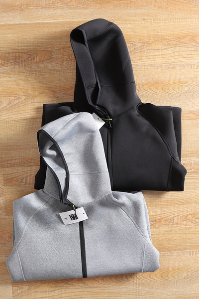 Hanorac casual barbatesc cu gluga si fermoar