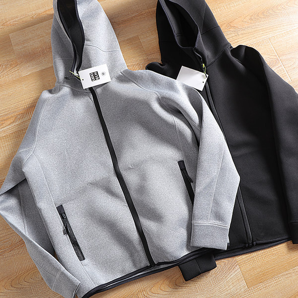 Hanorac casual barbatesc cu gluga si fermoar