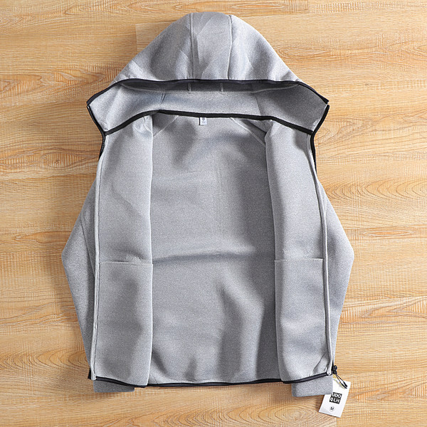 Hanorac casual barbatesc cu gluga si fermoar