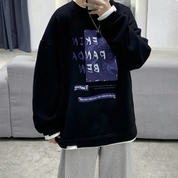 Hanorac lat de zi cu zi cu imprimeu color