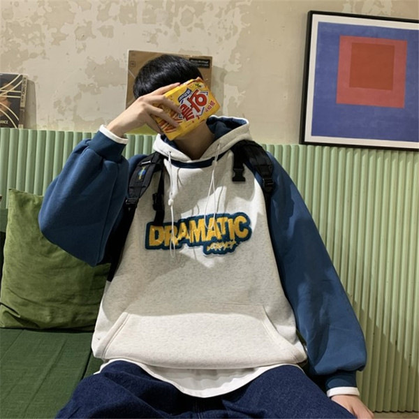 Hanorac casual pentru bărbați cu inscripție - model larg