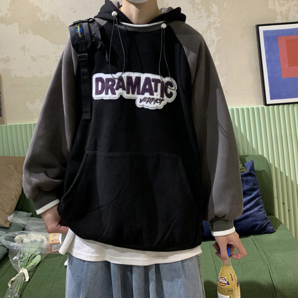 Hanorac casual pentru bărbați cu inscripție - model larg