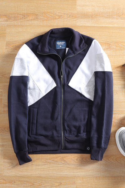 Hanorac pentru bărbați de culoare albastră și guler clasic