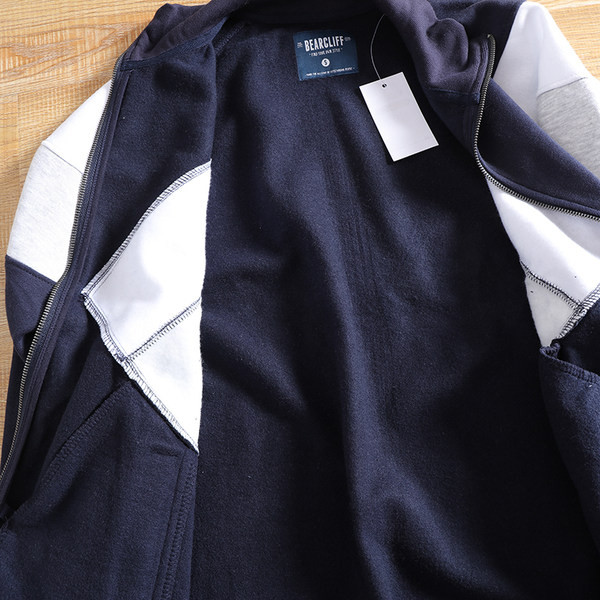 Hanorac pentru bărbați de culoare albastră și guler clasic