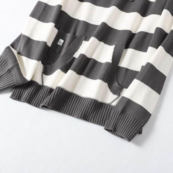 Hanorac lat cu dungi cu buzunare