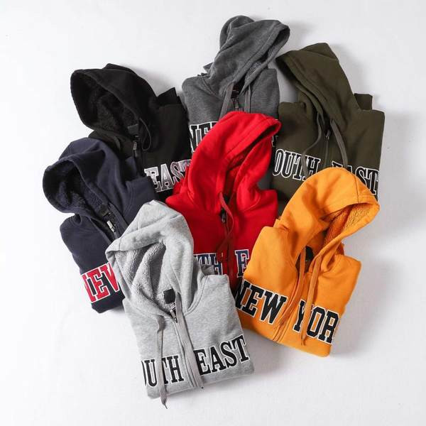 Hanorac de toamnă cu inscripție și căptușeală caldă