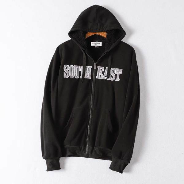 Hanorac de toamnă cu inscripție și căptușeală caldă