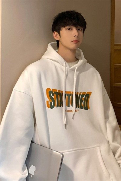 Hanorac larg pentru bărbați cu inscripție și glugă în patru culori