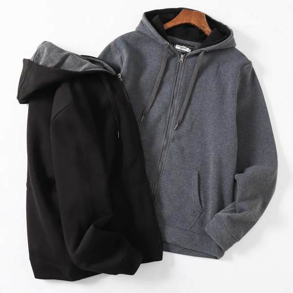 Hanorac de toamna cu gluga, cravate si fermoar