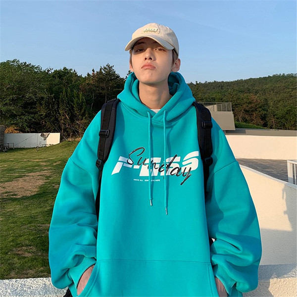 Lai kapuutsiga ja pealdisega meeste dressipluus