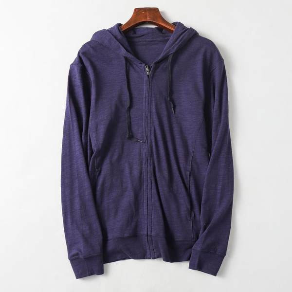 Hanorac casual monocolor cu fermoar si gluga pentru barbati