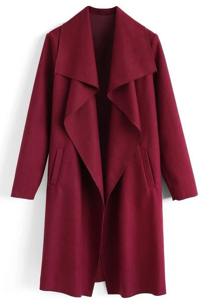 Pikk kevad-sügismantel ilma kinnituseta