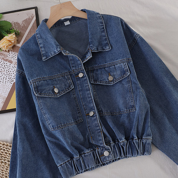 Дънково дамско есенно яке с копчета