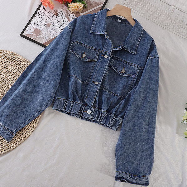 Дънково дамско есенно яке с копчета