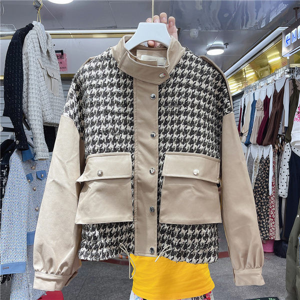 Uue mudeli kõrge krae ja taskutega naiste jope