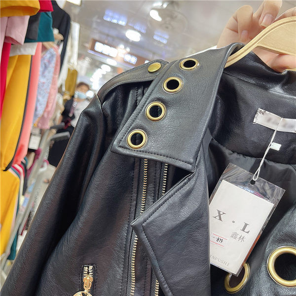 Uue mudeli metallsõrmustega naiste nahktagi