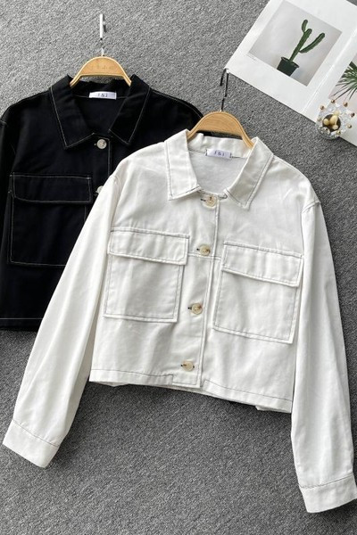 Ανδρικό φθινοπωρινό μπουφάν με κουμπιά και κλασικό γιακά