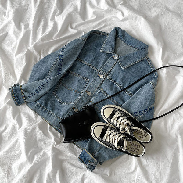 Naiste lai teksanööpidega jakk