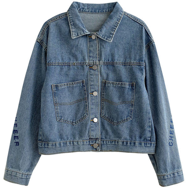 Naiste lai teksanööpidega jakk