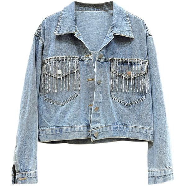 Alkalmi női farmerdzseki kék színben