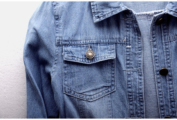 Дамско дънково яке с класическо яка