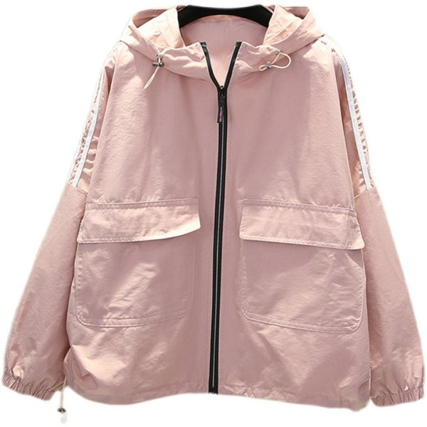 Naiste moodne jakk luku ja kapuutsiga