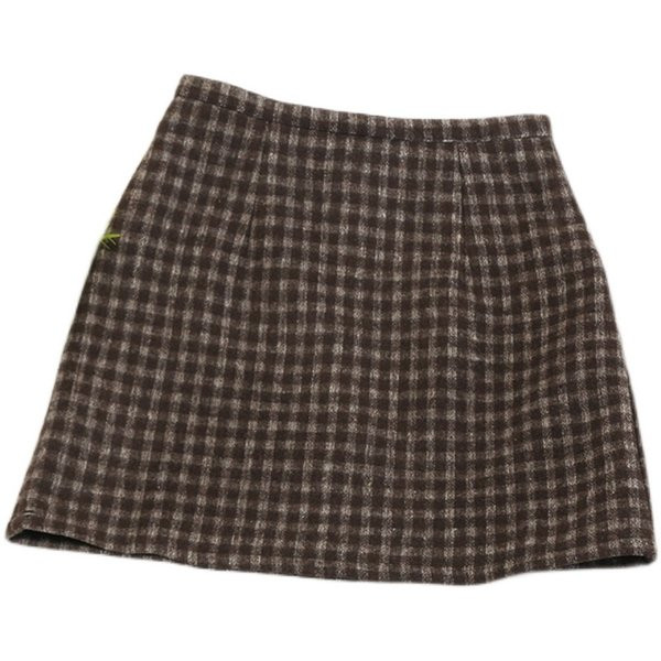 Карирана дамска къса пола-с висока талия