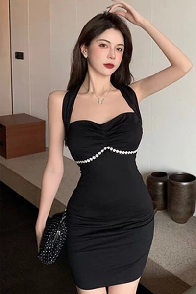 Új modell, elegáns női ruha fekete színben