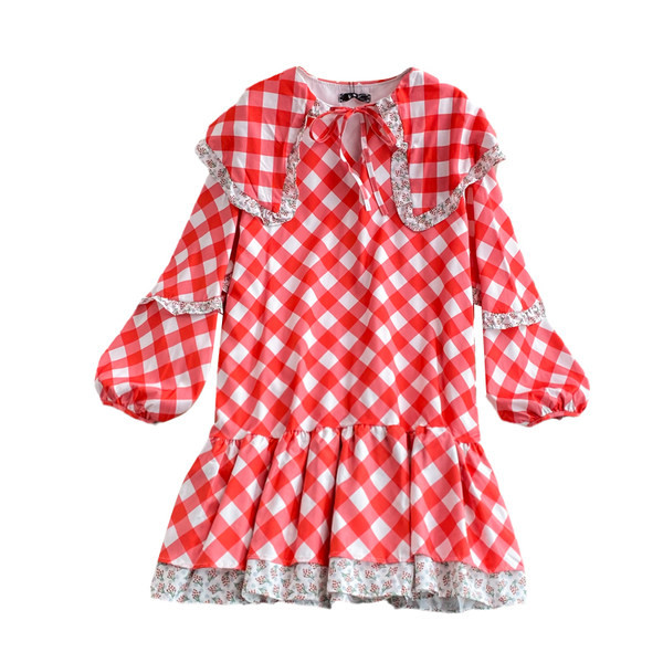 Női kockás csipke ruha