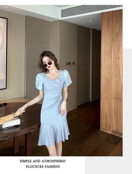 Új modell női ruha puffos ujjakkal, két színben