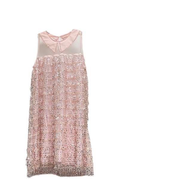 Új modell női ruha kerek nyakkivágással, flitterekkel