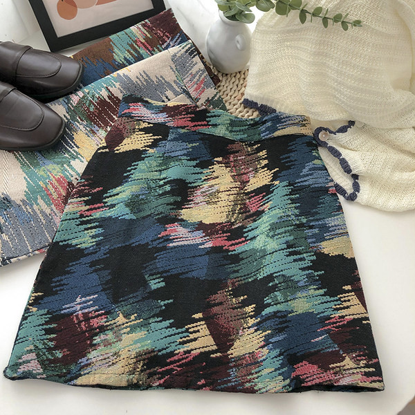 Női színes szoknya, magas derekú-retro fazonnal