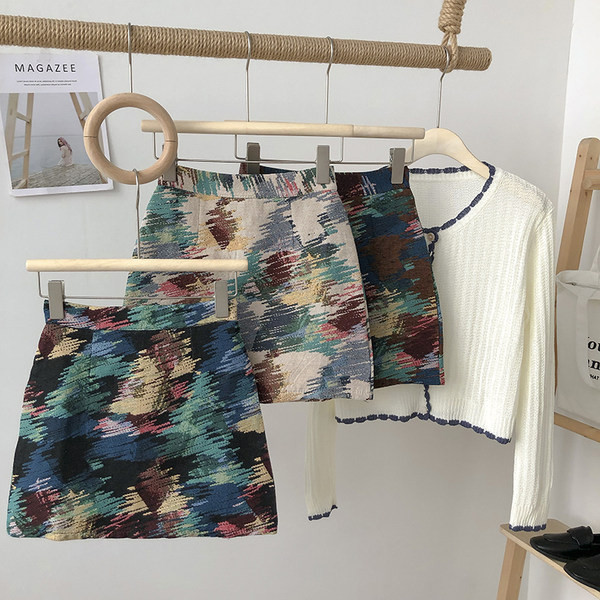 Női színes szoknya, magas derekú-retro fazonnal