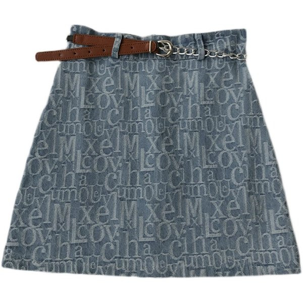 Új modell női szoknya övvel és feliratokkal