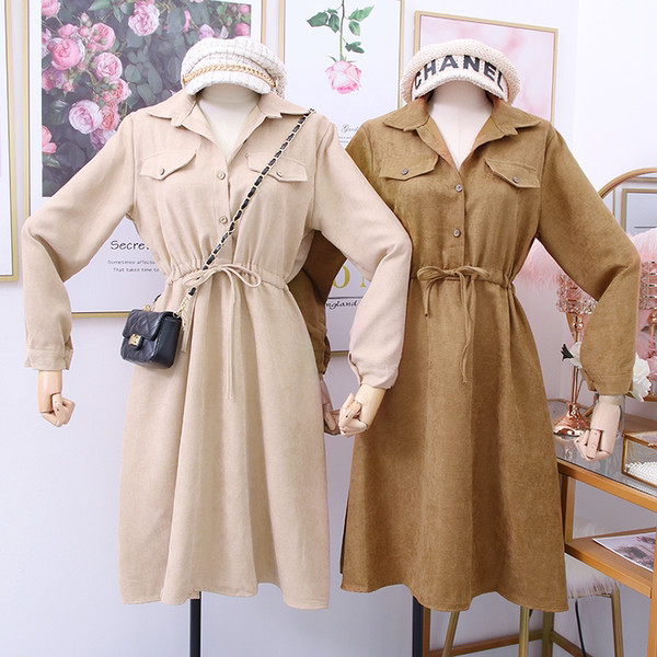 Alkalmi női ruha hosszú ujjal és gombokkal - többféle színben