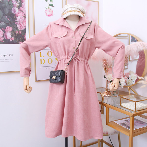 Alkalmi női ruha hosszú ujjal és gombokkal - többféle színben