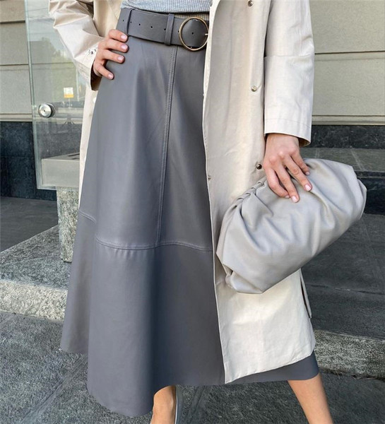 Modern hosszú szoknya eko bőrből