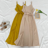 Új modell női ruha vékony pántokkal és övvel